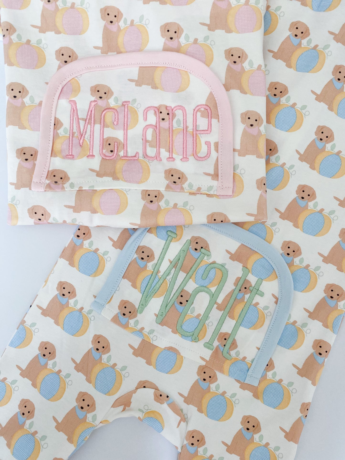 Blue Pumpkin Puppy Organic Cotton Zip Pajamas