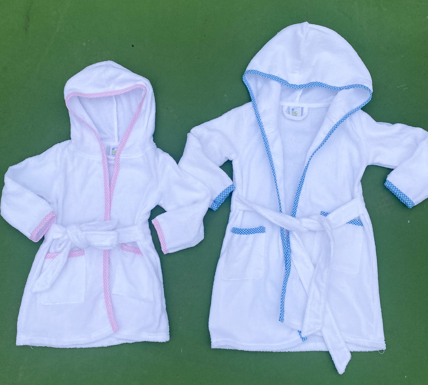 Pink Trim Towel Hoodie Robe