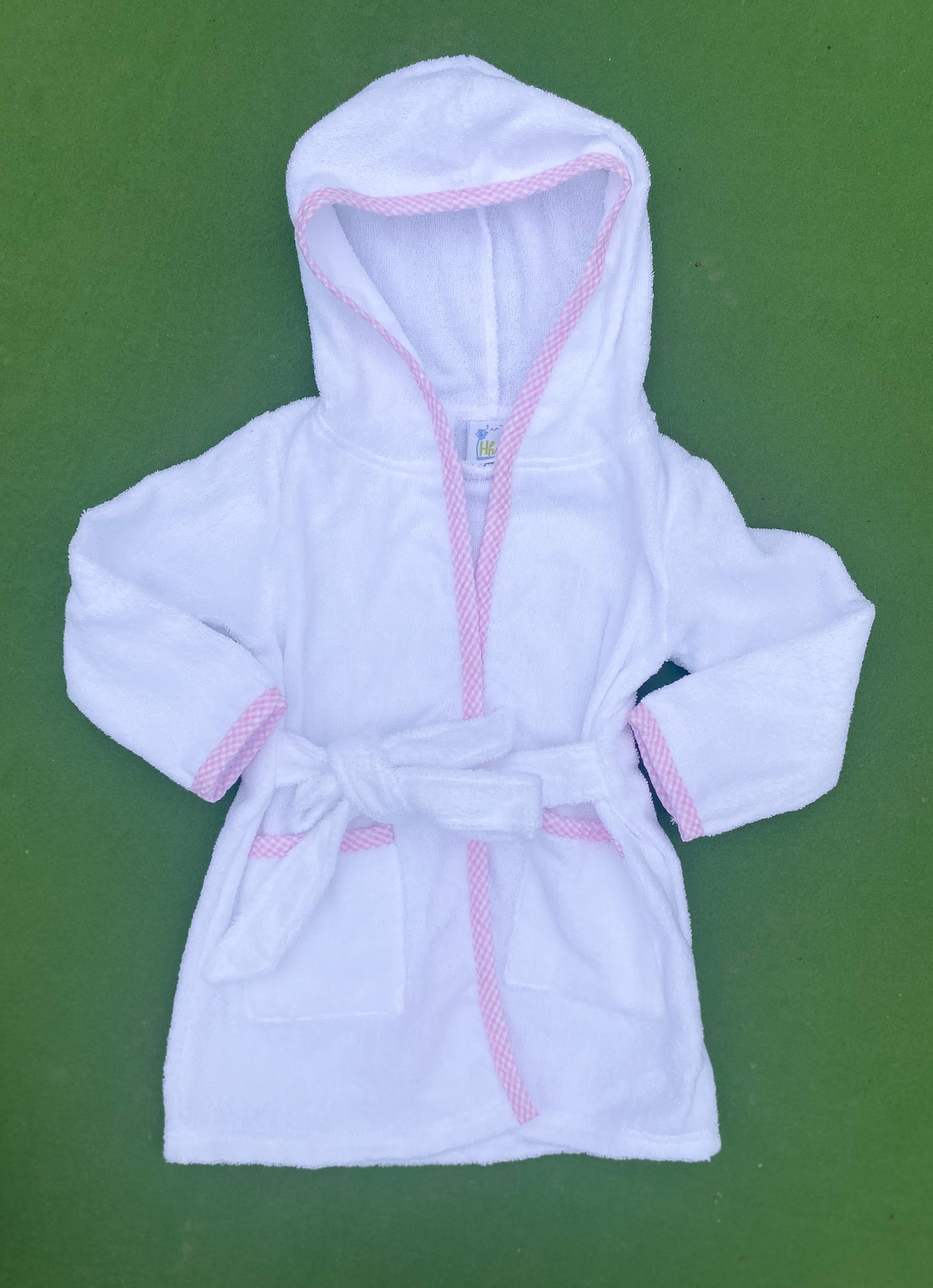 Pink Trim Towel Hoodie Robe