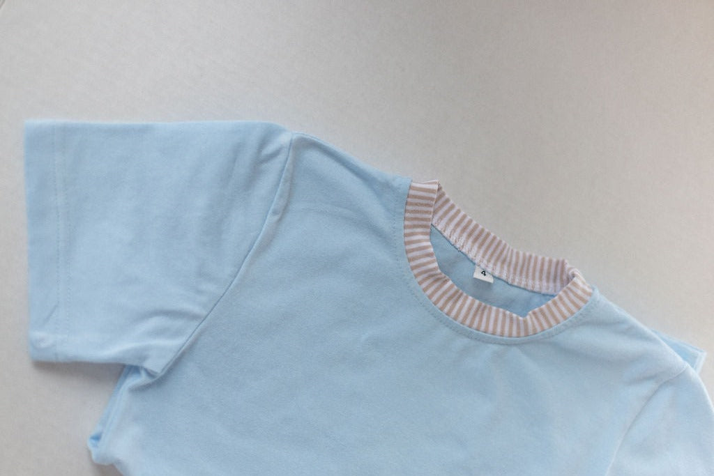 Ecru Stripe Blue Jogger Set